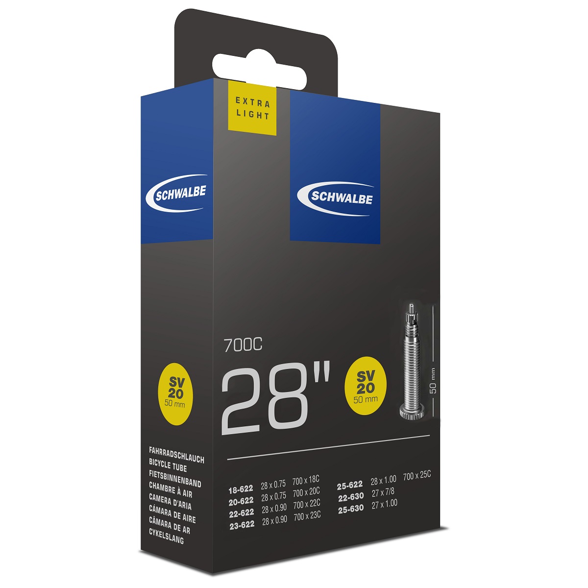 SCHWALBE Duša EXTRA LIGHT SV20 50mm